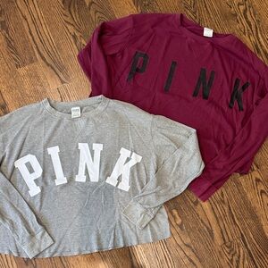 Victoria's Secret PINK Gray and Maroon Sweatshirts